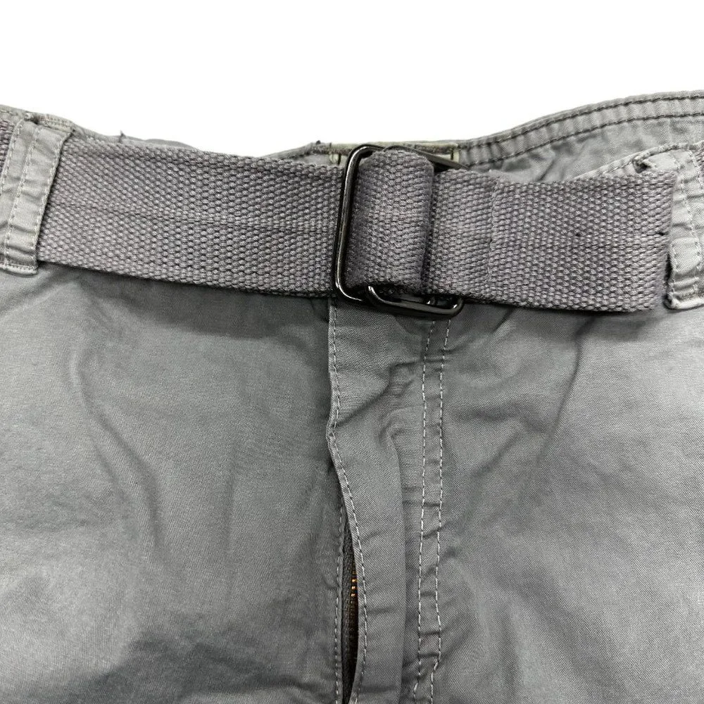 Belted Grey Cargo Shorts (36)